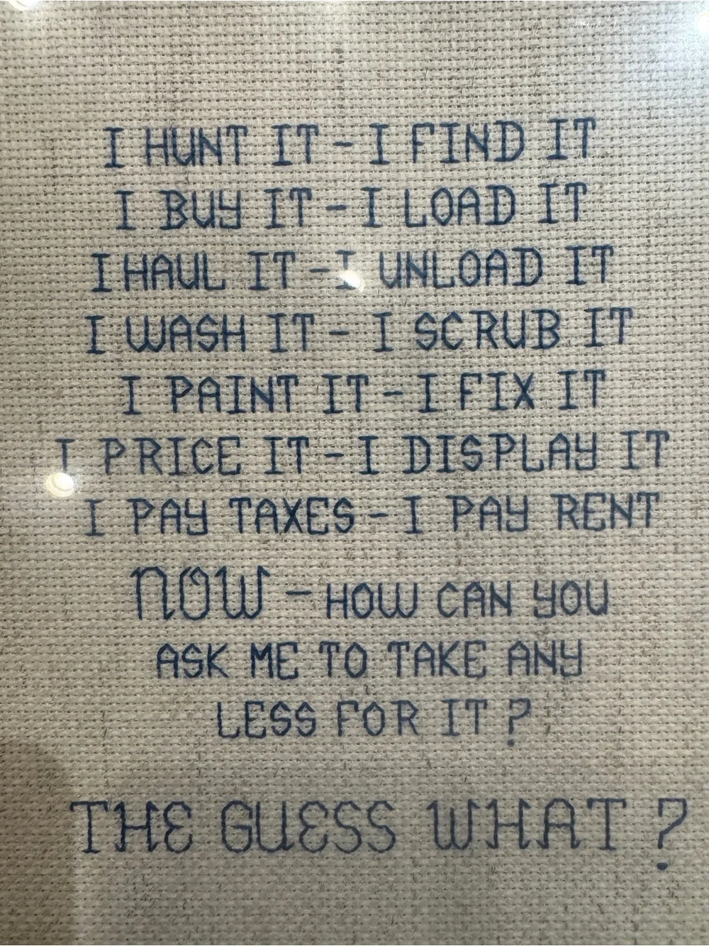 Vintage Framed Needlepoint Cross Stitch Wall Art - Home Accents thrift antique